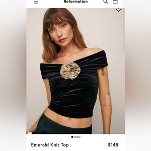 Reformation emerald knit top